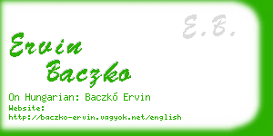 ervin baczko business card